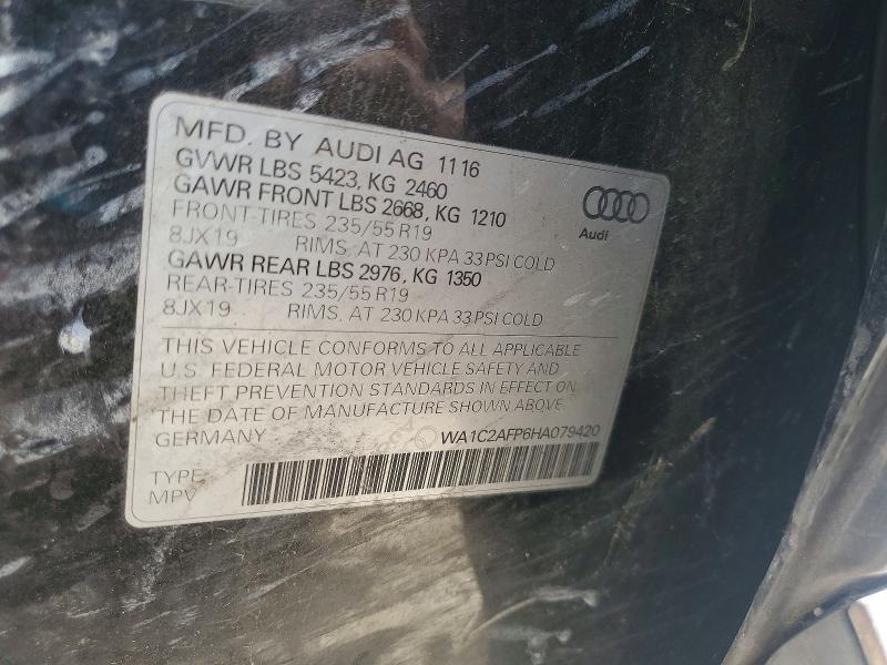 Продаж на аукціоні авто 2017 Audi Q5, vin: WA1C2AFP6HA079420, номер лоту: 65170266