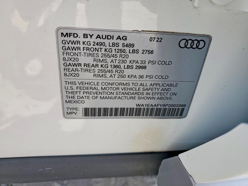 Продажа на аукционе авто 2023 Audi Q5, vin: WA1EAAFY8P2003369, номер лота: 64910686