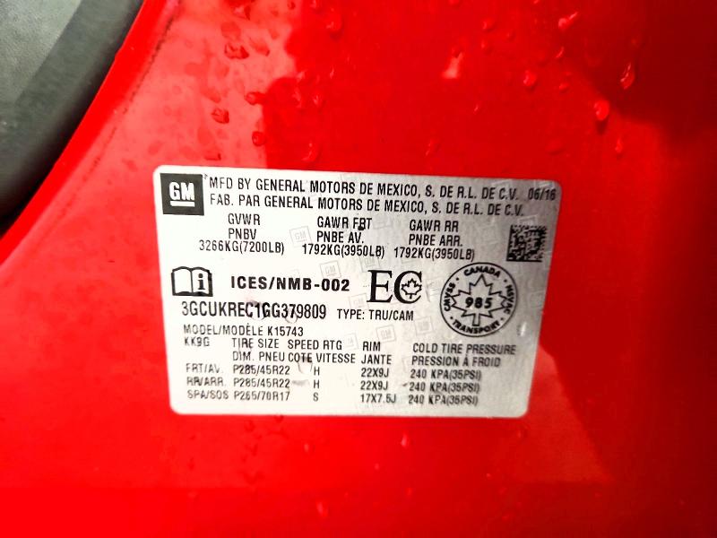 Aukcja sprzedaży 2016 Chevrolet Silverado, vin: 3GCUKREC1GG379809, numer aukcji: 66177956