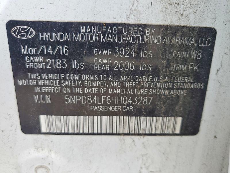 2017 Hyundai Elantra მანქანა იყიდება აუქციონზე, vin: 5NPD84LF6HH043287, აუქციონის ნომერი: 66898496