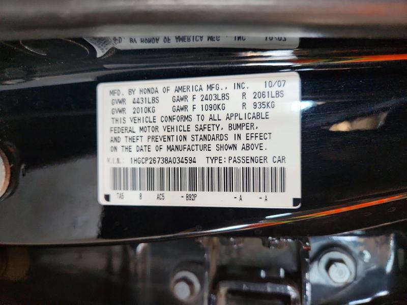 Продаж на аукціоні авто 2008 Honda Accord, vin: 1HGCP26738A034594, номер лоту: 64612476