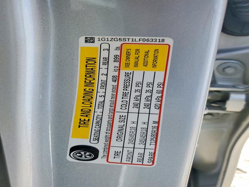 65649056 :رقم المزاد ، 1G1ZG5ST1LF063318 vin ، 2020 Chevrolet Malibu مزاد بيع