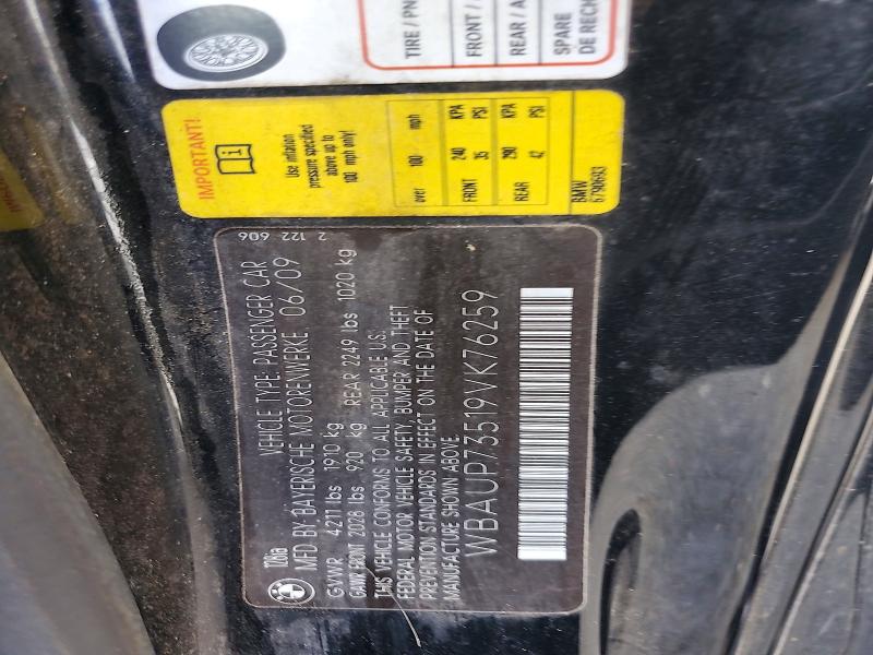 Продаж на аукціоні авто 2009 Bmw 128, vin: WBAUP73519VK76259, номер лоту: 62462896