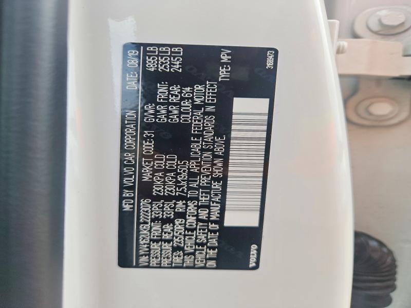 66931096 :رقم المزاد ، YV4162UK6L2223076 vin ، 2020 Volvo Xc40 مزاد بيع