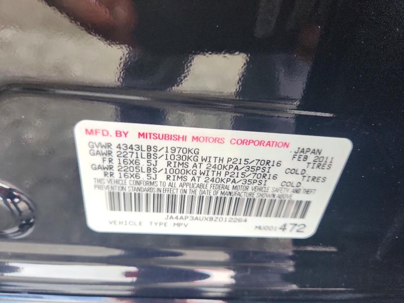 Aukcja sprzedaży 2011 Mitsubishi Outlander Sport, vin: JA4AP3AUXBZ012264, numer aukcji: 63834486