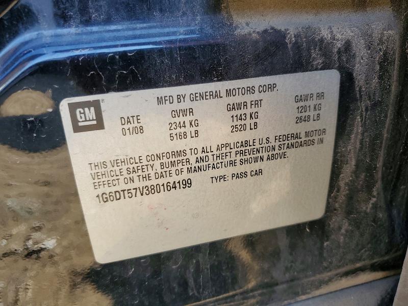 2008 Cadillac Cts მანქანა იყიდება აუქციონზე, vin: 1G6DT57V380164199, აუქციონის ნომერი: 63952606