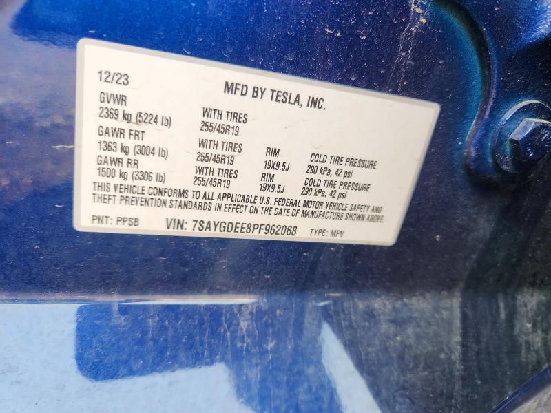 Aukcja sprzedaży 2023 Tesla Model Y, vin: 7SAYGDEE8PF962068, numer aukcji: 61794796