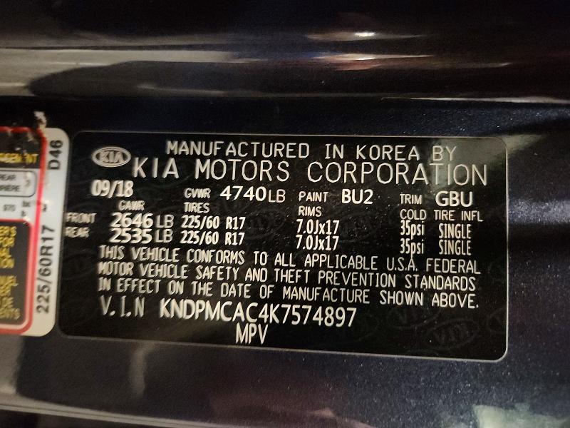 64801696 :رقم المزاد ، KNDPMCAC4K7574897 vin ، 2019 Kia Sportage مزاد بيع