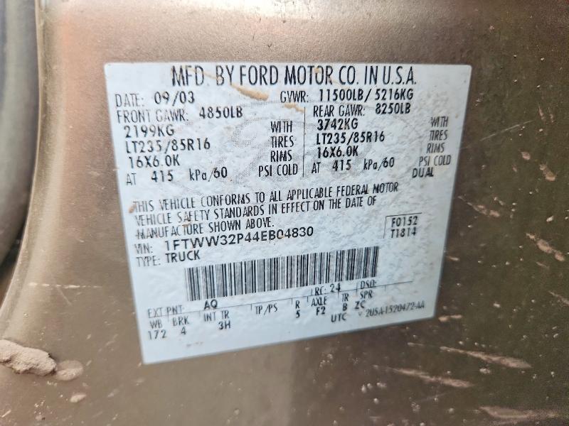 Aukcja sprzedaży 2004 Ford F350, vin: 1FTWW32P44EB04830, numer aukcji: 66754736