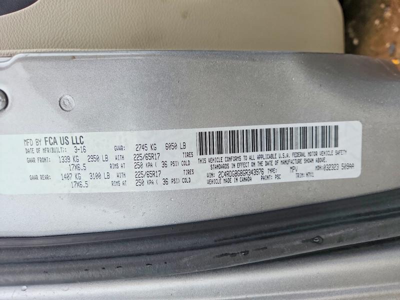 Aukcja sprzedaży 2016 Dodge Grand Caravan, vin: 2C4RDGBG8GR343976, numer aukcji: 65272946