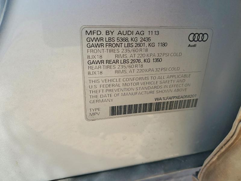Aukcja sprzedaży 2014 Audi Q5, vin: WA1LFAFPXEA058201, numer aukcji: 66568316