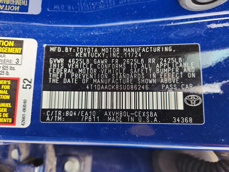 Продажа на аукционе авто 2025 Toyota Camry, vin: 4T1DAACK8SU086246, номер лота: 65847086