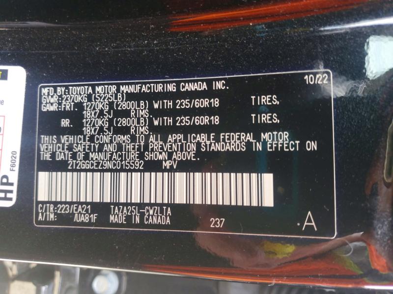 Aukcja sprzedaży 2022 Lexus Nx, vin: 2T2GGCEZ9NC015592, numer aukcji: 66243616