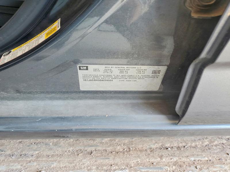64434326 :رقم المزاد ، 1G1JA5SH3D4239020 vin ، 2013 Chevrolet Sonic مزاد بيع
