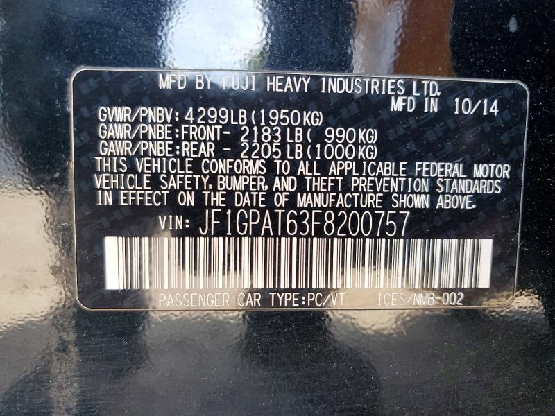 Продаж на аукціоні авто 2015 Subaru Impreza, vin: JF1GPAT63F8200757, номер лоту: 65005916