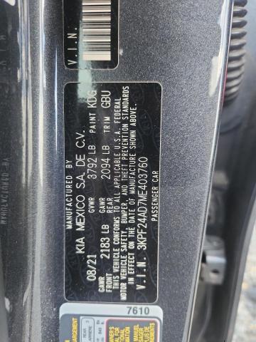 64552466 :رقم المزاد ، 3KPF24AD7ME403760 vin ، 2021 Kia Forte مزاد بيع