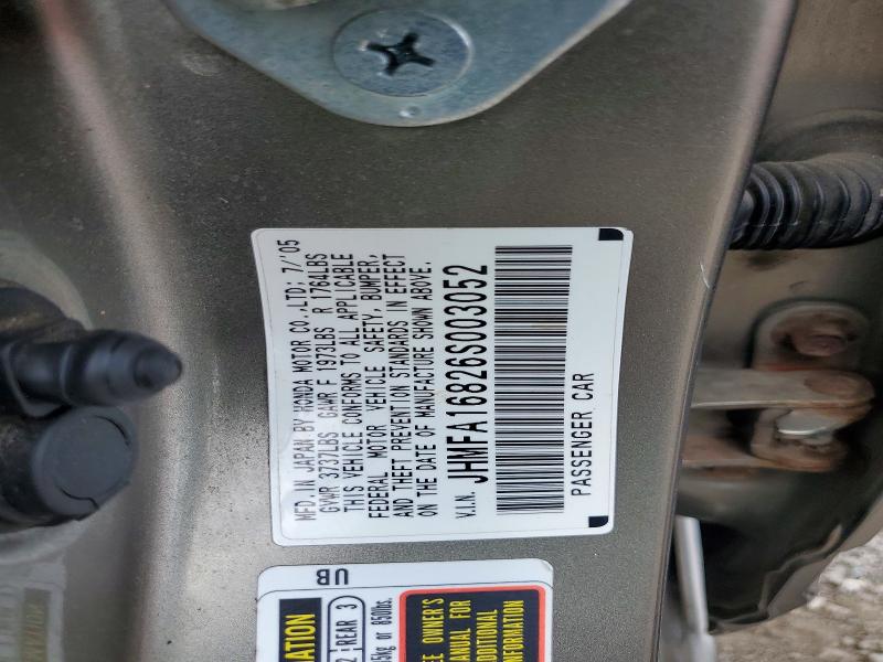 Продажа на аукционе авто 2006 Honda Civic, vin: JHMFA16826S003052, номер лота: 64465886