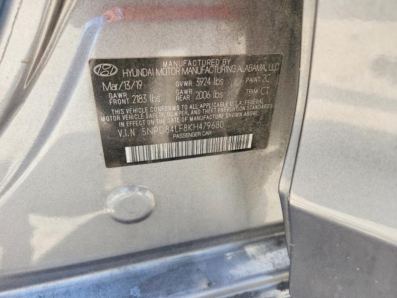 65713006 :رقم المزاد ، 5NPD84LF8KH479680 vin ، 2019 Hyundai Elantra مزاد بيع
