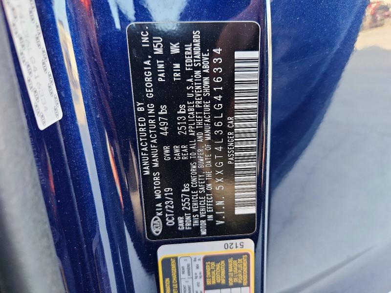 65186066 :رقم المزاد ، 5XXGT4L36LG416334 vin ، 2020 Kia Optima مزاد بيع
