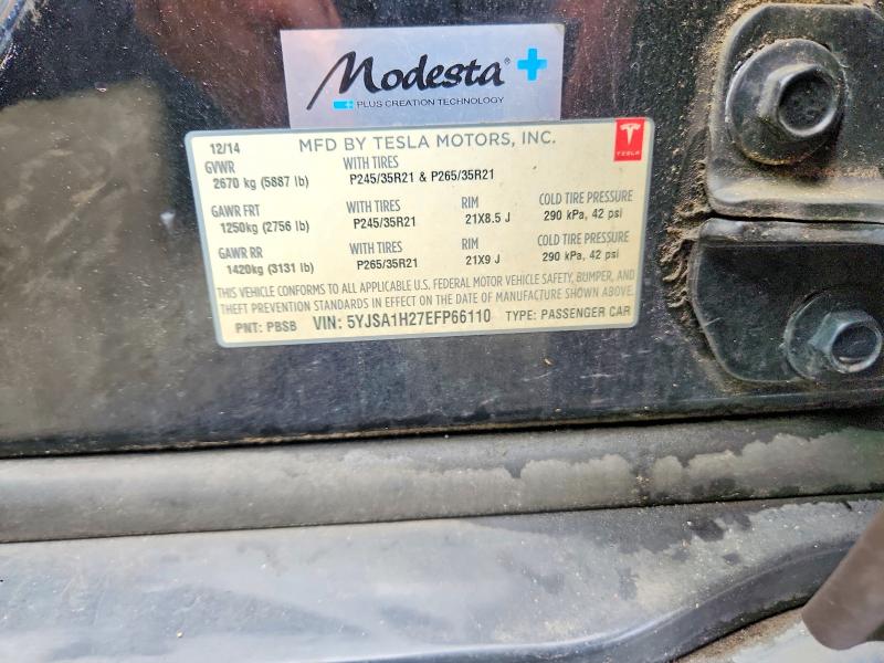 Продаж на аукціоні авто 2014 Tesla Model S, vin: 5YJSA1H27EFP66110, номер лоту: 63791956