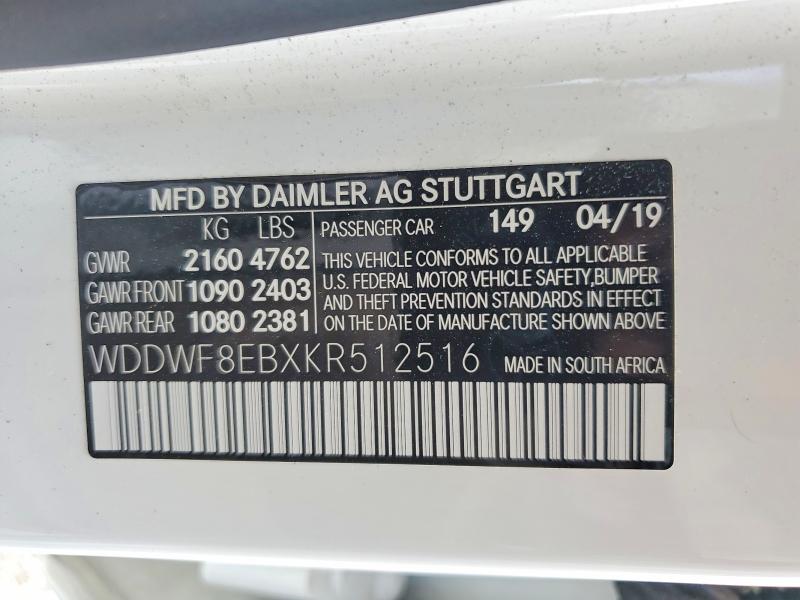 Aukcja sprzedaży 2019 Mercedes-benz C, vin: WDDWF8EBXKR512516, numer aukcji: 64461286