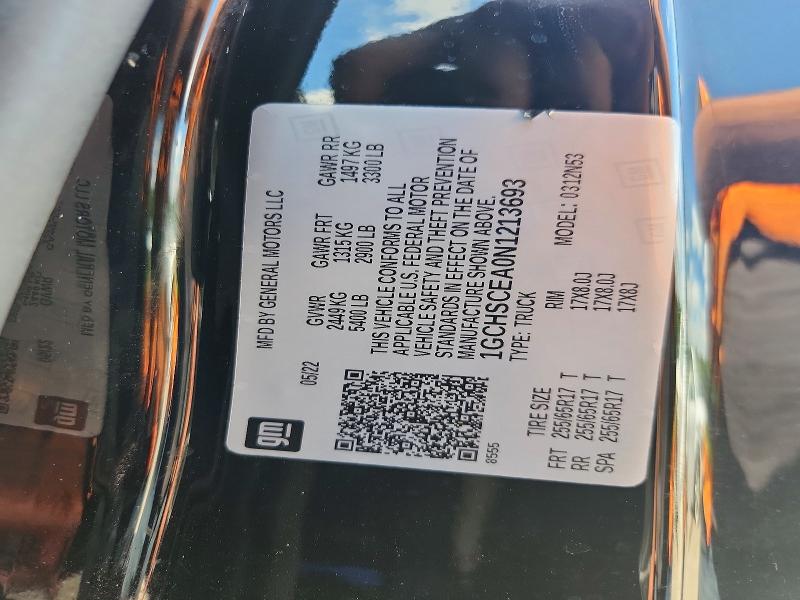 Aukcja sprzedaży 2022 Chevrolet Colorado, vin: 1GCHSCEA0N1213693, numer aukcji: 63700986