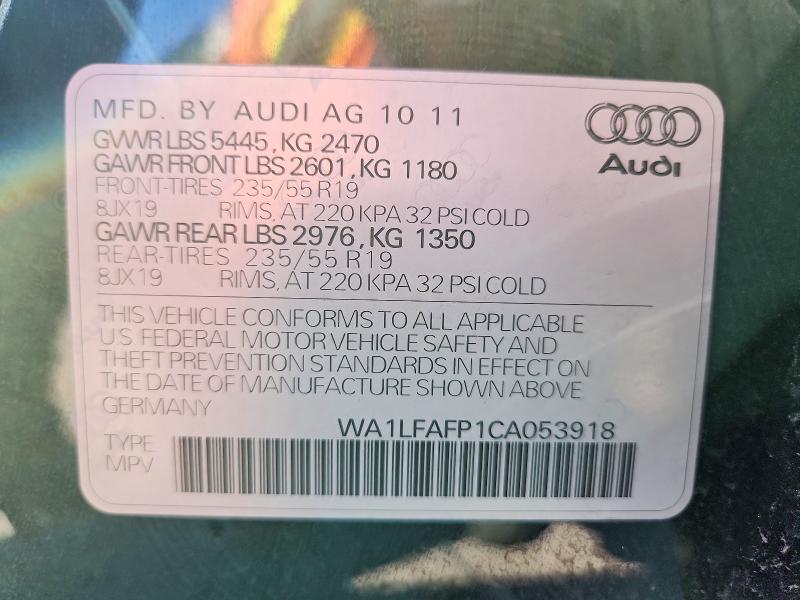 Aukcja sprzedaży 2012 Audi Q5, vin: WA1LFAFP1CA053918, numer aukcji: 65597346