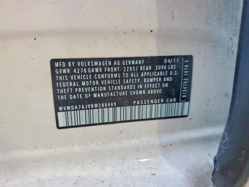 65618246 :رقم المزاد ، WVWDA7AJ0BW288469 vin ، 2011 Volkswagen Golf مزاد بيع