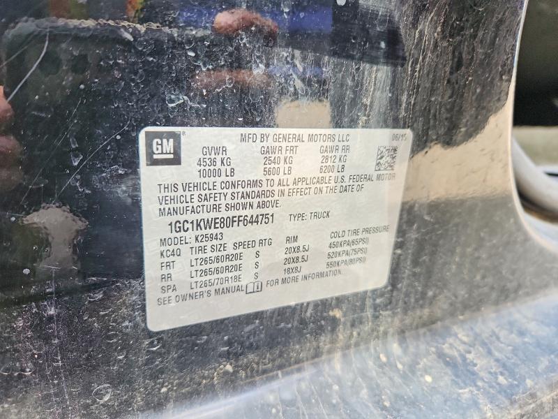 Продажа на аукционе авто 2015 Chevrolet Silverado, vin: 1GC1KWE80FF644751, номер лота: 64962976