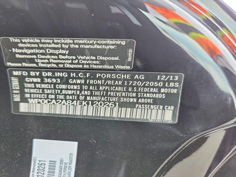 Продажа на аукционе авто 2014 Porsche Boxster, vin: WP0CA2A84EK120261, номер лота: 59065346