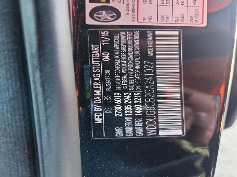 2016 Mercedes-benz S მანქანა იყიდება აუქციონზე, vin: WDDUG8CB2GA241027, აუქციონის ნომერი: 64235846