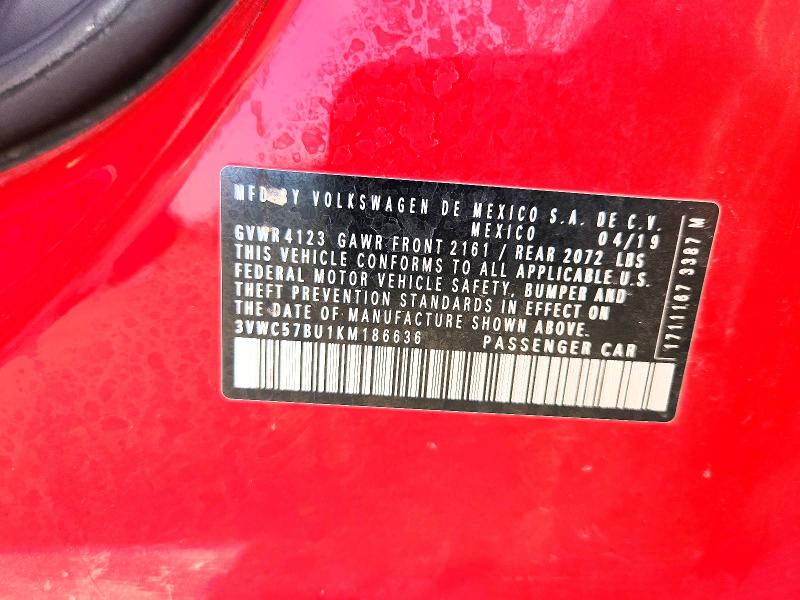 Aukcja sprzedaży 2019 Volkswagen Jetta, vin: 3VWC57BU1KM186636, numer aukcji: 66291766