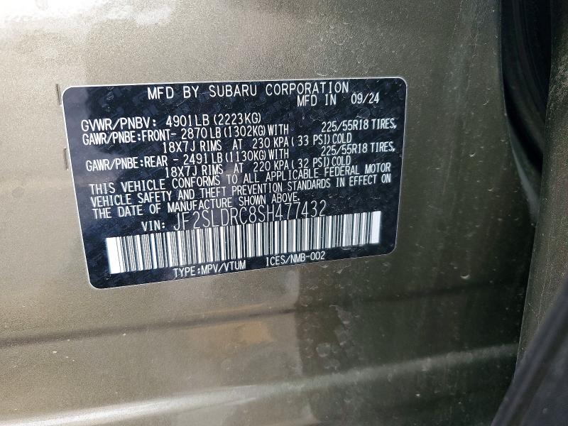 Aukcja sprzedaży 2025 Subaru Forester, vin: JF2SLDRC8SH477432, numer aukcji: 65979936