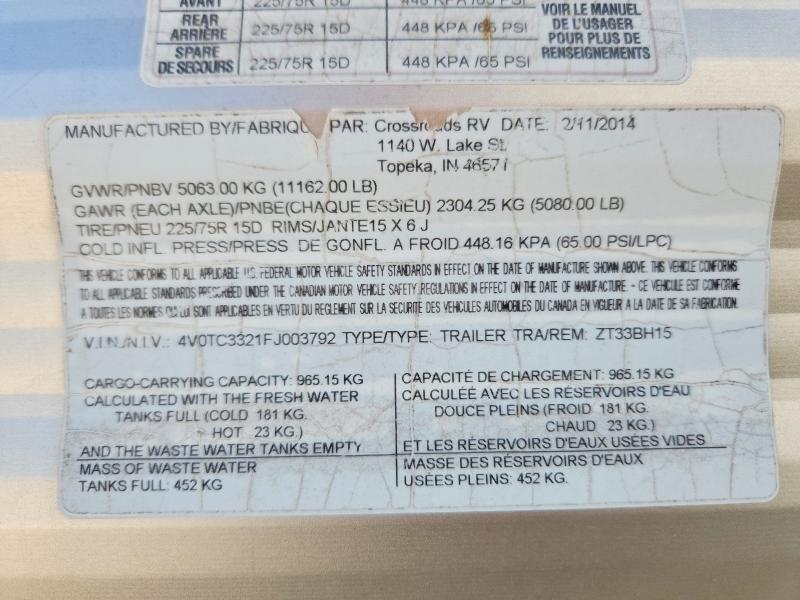 Продажа на аукционе авто 2015 Zing Er Crossroads, vin: 4V0TC3321FJ003792, номер лота: 64497516
