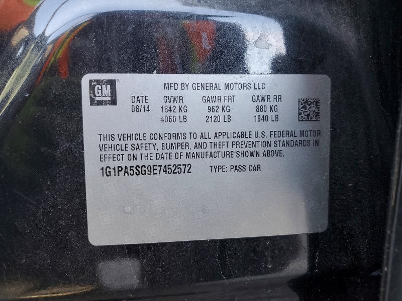 2014 Chevrolet Cruze მანქანა იყიდება აუქციონზე, vin: 1G1PA5SG9E7452572, აუქციონის ნომერი: 64790016