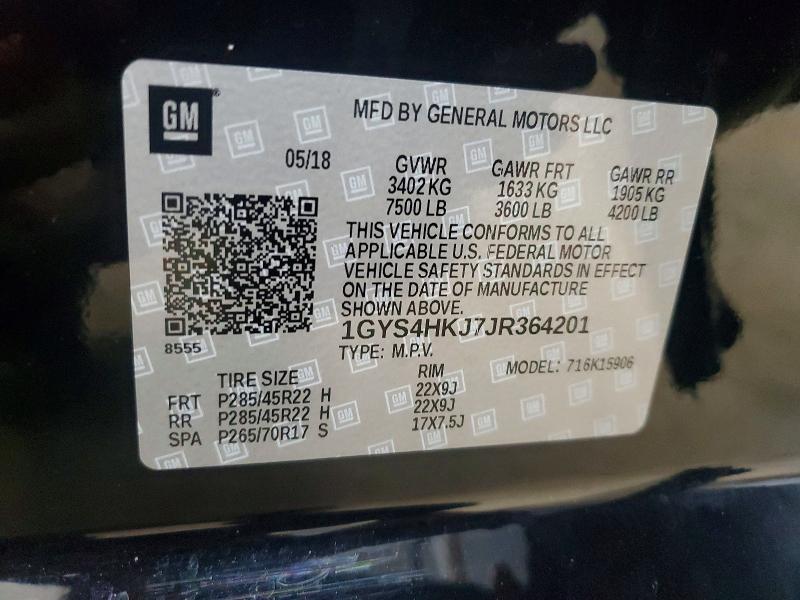 Продаж на аукціоні авто 2018 Cadillac Escalade, vin: 1GYS4HKJ7JR364201, номер лоту: 63180776