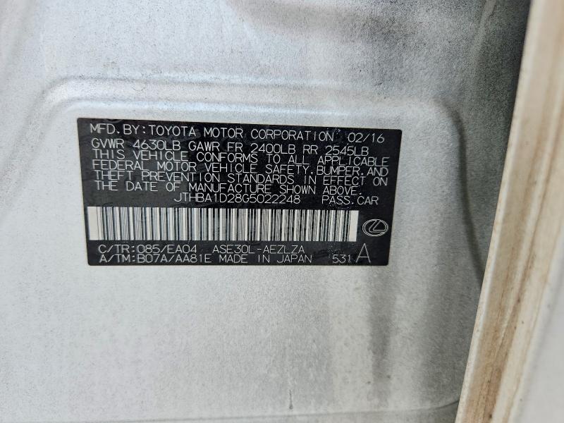 Продажа на аукционе авто 2016 Lexus Is, vin: JTHBA1D28G5022248, номер лота: 66075336