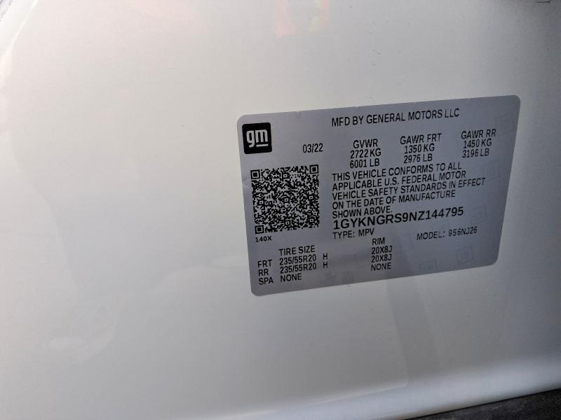 2022 Cadillac Xt5 მანქანა იყიდება აუქციონზე, vin: 1GYKNGRS9NZ144795, აუქციონის ნომერი: 66082866