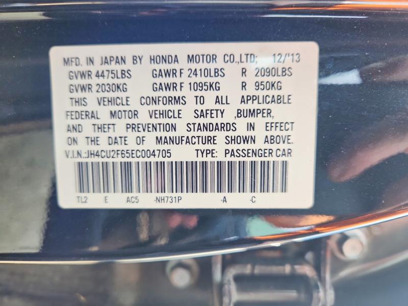 63592876 :رقم المزاد ، JH4CU2F65EC004705 vin ، 2014 Acura Tsx مزاد بيع