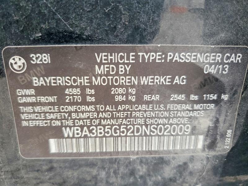 Продаж на аукціоні авто 2013 Bmw 328, vin: WBA3B5G52DNS02009, номер лоту: 64936176