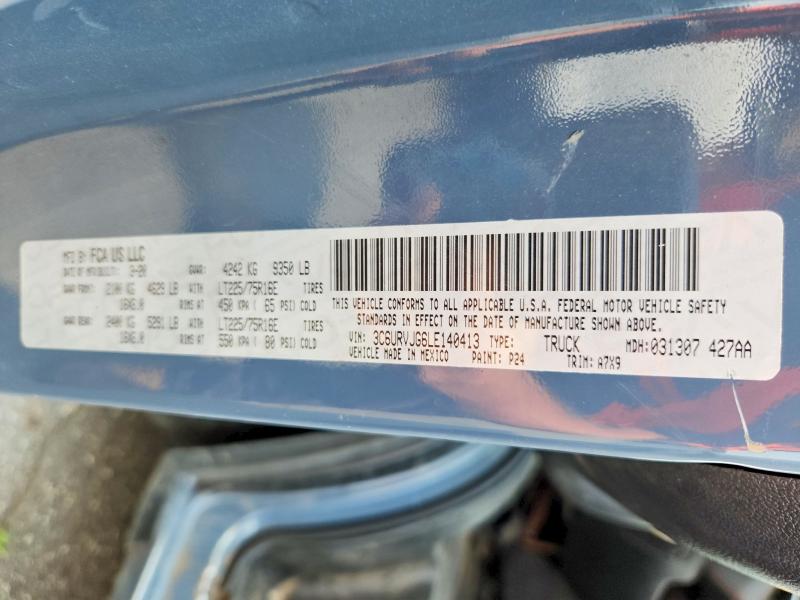 Продаж на аукціоні авто 2020 Ram Promaster 3500, vin: 3C6URVJG6LE140413, номер лоту: 64734746
