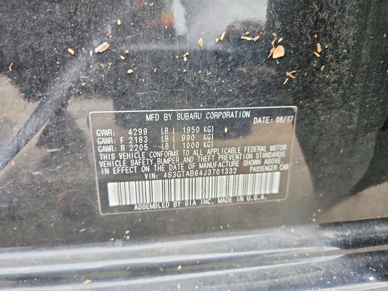 64244126 :رقم المزاد ، 4S3GTAB64J3701332 vin ، 2018 Subaru Impreza مزاد بيع