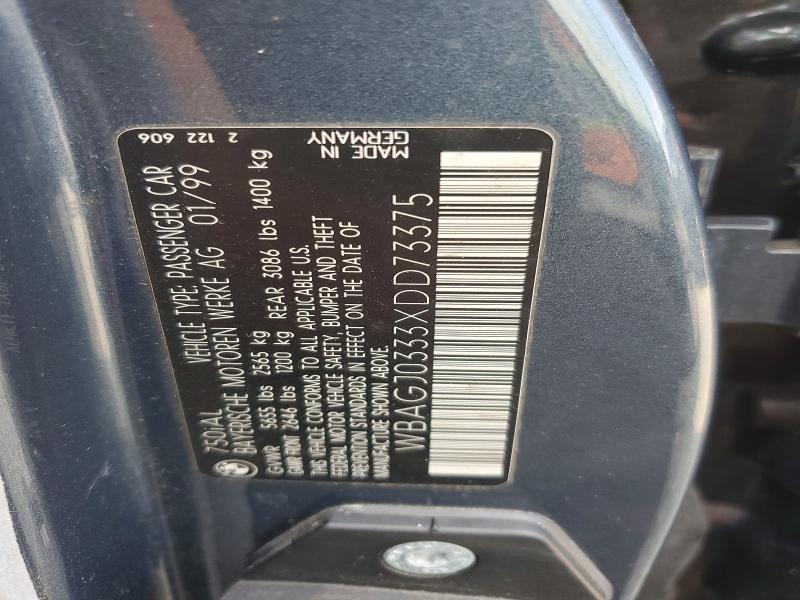 Aukcja sprzedaży 1999 Bmw 750, vin: WBAGJ0333XDD73375, numer aukcji: 64153926
