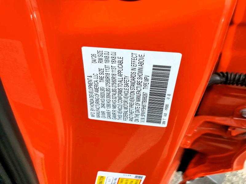 2026 Honda Passport მანქანა იყიდება აუქციონზე, vin: 5FNYF9H87TB068267, აუქციონის ნომერი: 66948416