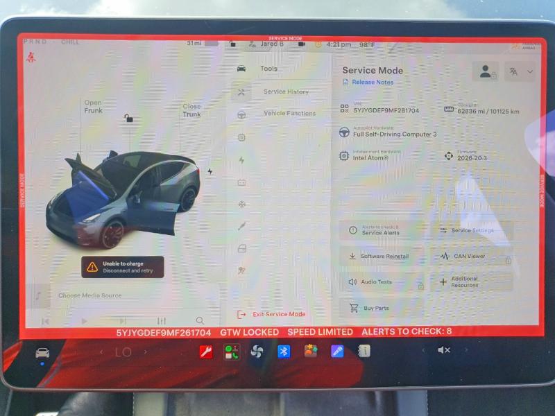 64714666 :رقم المزاد ، 5YJYGDEF9MF261704 vin ، 2021 Tesla Model Y مزاد بيع
