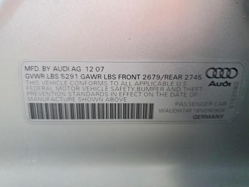 Aukcja sprzedaży 2008 Audi A6, vin: WAUDH74F18N090904, numer aukcji: 64331716