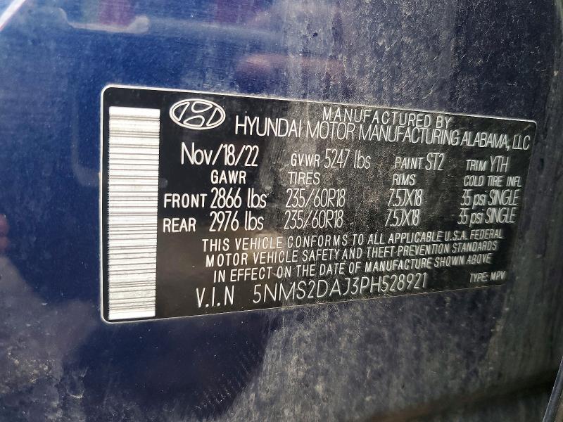 Aukcja sprzedaży 2023 Hyundai Santa Fe, vin: 5NMS2DAJ3PH528921, numer aukcji: 63844796