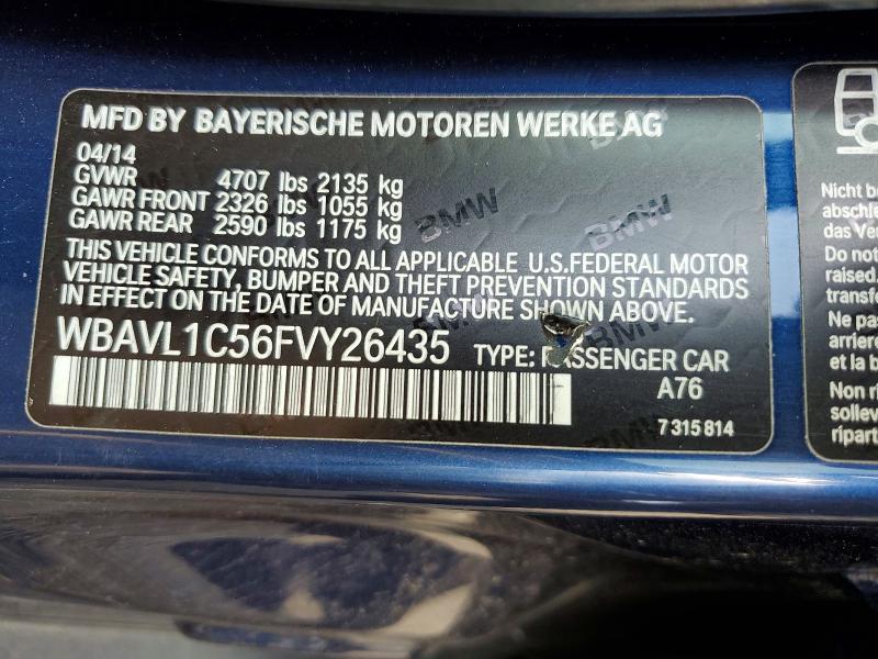 2015 Bmw X1 მანქანა იყიდება აუქციონზე, vin: WBAVL1C56FVY26435, აუქციონის ნომერი: 64433496