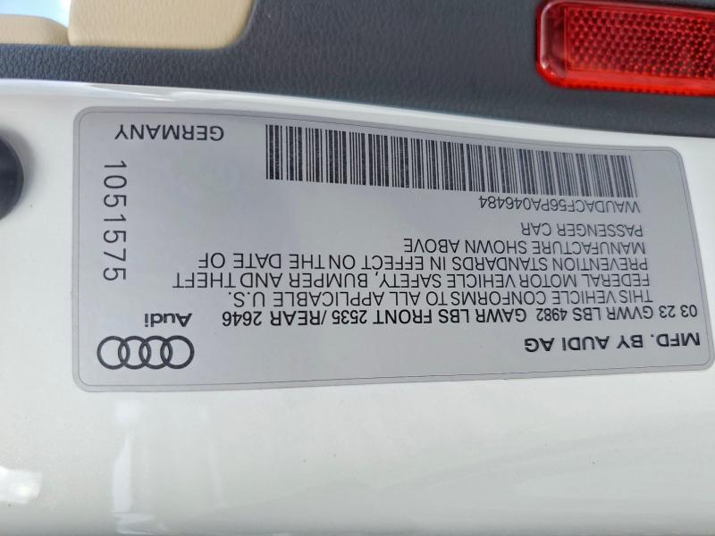 Aukcja sprzedaży 2023 Audi A5, vin: WAUDACF56PA046484, numer aukcji: 64550896