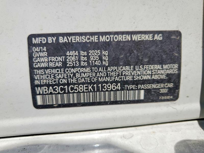 Aukcja sprzedaży 2014 Bmw 328, vin: WBA3C1C58EK113964, numer aukcji: 63689506